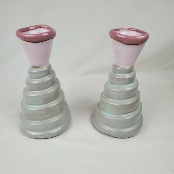 2 Butter and Toast Pottery Vintage Candlesticks Ho - Picture 8 of 11